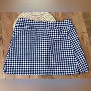 Jude Connally Navy and White Checkered Women's Skort with Zipper Slit